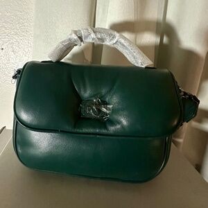 Karl Lagerfeld Cloudine leather crossbody bag; dark green; NWT